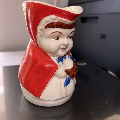 Shawnee Like Mrs. Gamp Small Ceramic Pitcher Red Riding Hood 5.5 
