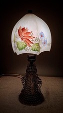 Vintage Crystal Boudoir Lamp Thousand Eye Pat...