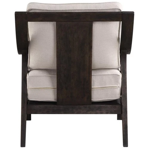 Uttermost Lyle Coastal Wood and Fabric Accent Chair in Walnut and Beige - Picture 5 of 9