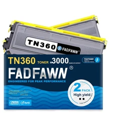 2 PK High Yield TN-360 TN360 Toner For Brother DCP-7045N 7040 HL-2140 MFC-7840W