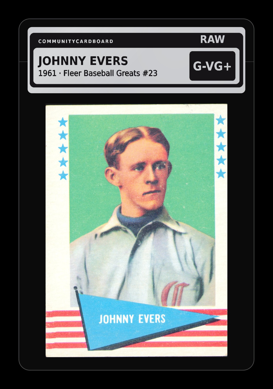 1961 Fleer Baseball Greats #23 Johnny Evers Chicago Cubs HOF - Raw Card