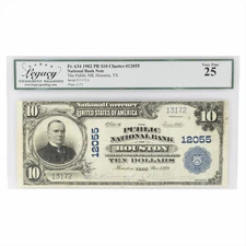 FR.634 1924 National Bank Note $10 Charter #12055 Houston TX Legacy VF 25