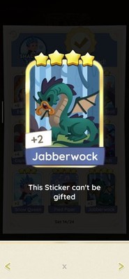 4   JABBERWOCK - SET 14  GOLDEN BLITZ  VERY CHEAP AND FAST  DELIVERY