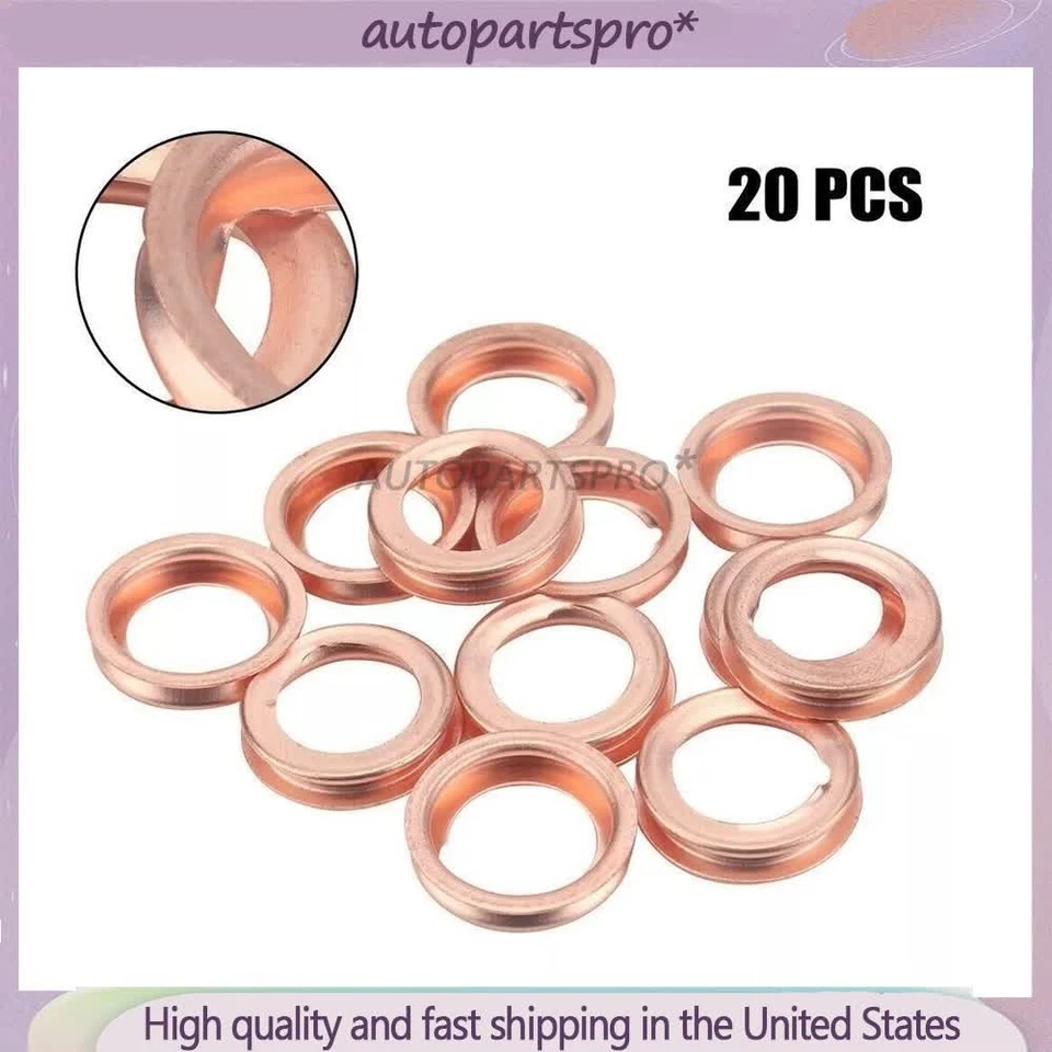 20X Junta de arandela de trituración de tapón de drenaje de aceite de metal 11026-JA00A para Nissan Infiniti Foto 4 de 4