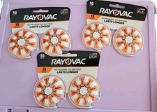 Size 13 Rayovac Hearing Aid Batteries 64 In Total #903-905