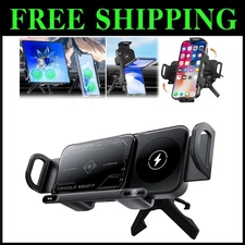 Auto Rotating Car Vent Phone Mount, 2 in 1 Charger Holder