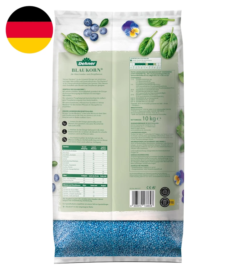 Dehner Blaukorn, Hochwertiger Dünger Für Gemüse / Zierpflanzen, Organischer Npk- - Bild 3 von 4