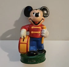 Vintage MICKEY MOUSE COIN BANK Moveable Arm CAPLUGS Stopper Marching Band Drum