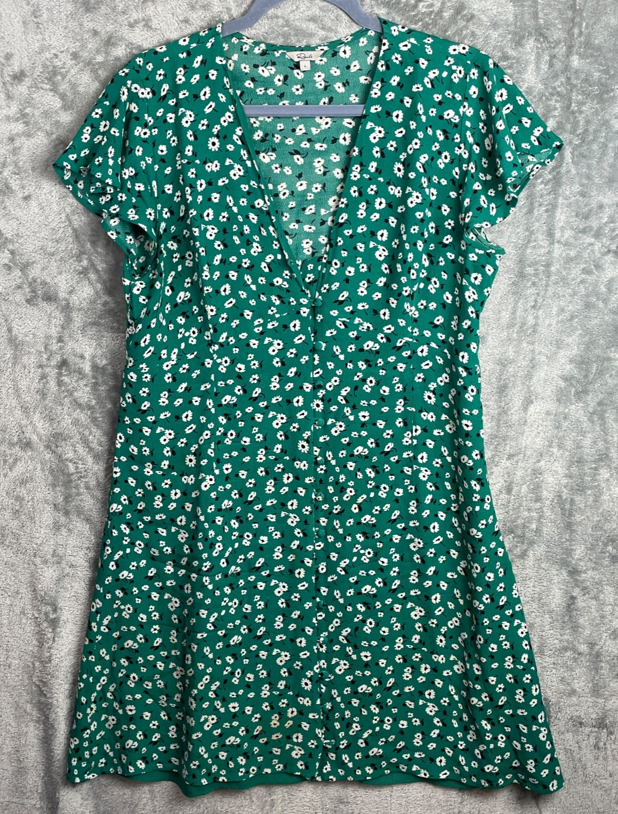 Rails Dress Womens Large Green Helena Ditsy Floral Cottagecore Coquette Flounce