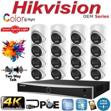 Hikvision 8MP 4K IP PoE CCTV NVR OEM Smart ColorVu Two Way Audio Camera System