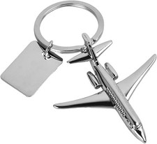 Plane Keyring for Car 3D Airplane Model Keychain Key Ring Creative Aircraft Meta