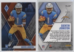 2023 Panini Phoenix Rookies Orange /99 Quentin Johnston #107 Rookie RC