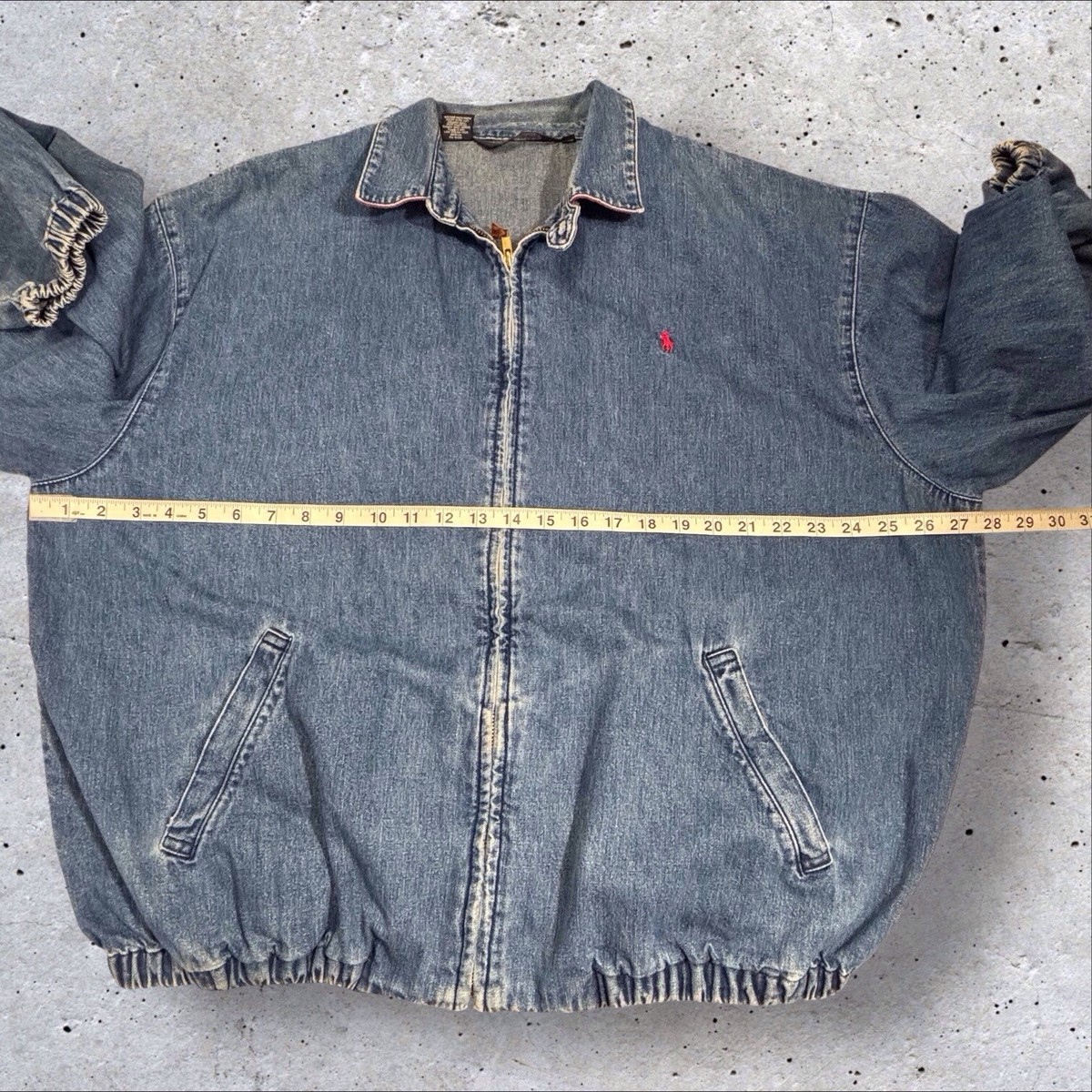 Vintage Polo Ralph Lauren Mens XL Denim Harrington Jacket