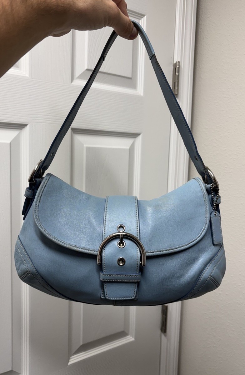Vtg Coach 9248 Medium Sky Blue Soho Y2K Leather Shoulder Bag | eBay