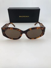 Balenciaga BB0324SK tortoiseshell silver BB oval cat eye sunglasses 55MM