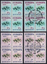 Europa CEPT - 1972 Belgium - Full set of 2 - Blocks of 4, MNH & CTO VF