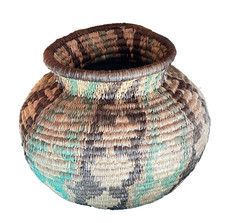 Vintage Wounaan Embera Darien Traditional Rainforest Panama Basket 5" x 6"