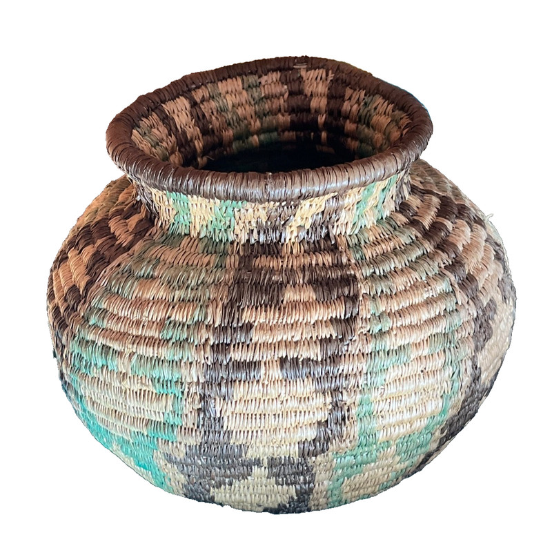 Vintage Wounaan Embera Darien Traditional Rainforest Panama Basket 5" x 6"