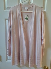 Charter Club Misty Pink Cardigan Decorative Buttons Sleeve L Rayon/nylon blend