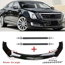 Black Front Bumper Lip Spoiler Splitter Kit+Strut Rod For Cadillac XTS 2013-2019