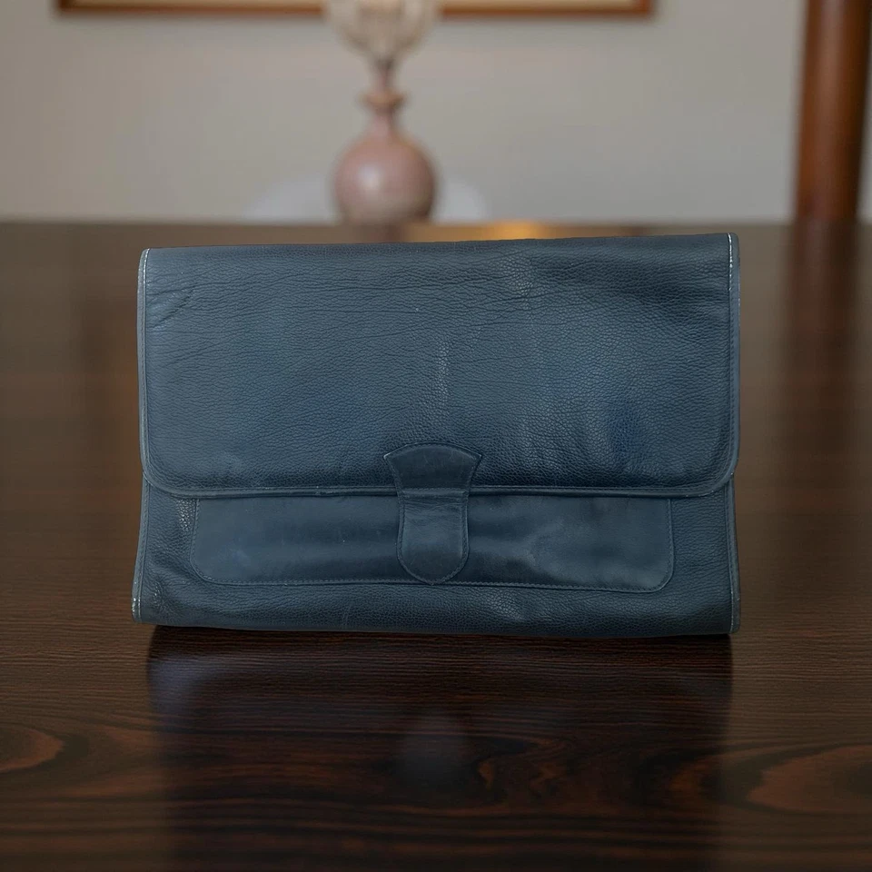 Fendi Vintage SAS Maletín Cuero - Negro - Compartimiento con Cremallera 15” X 10”! Foto 2 de 4