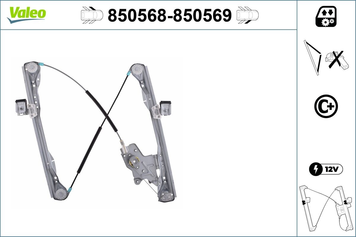 Lève-vitre VALEO 850568 avec système de levage fluide et silencieux pour portière avant