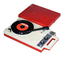 ANABAS GP-N3R Portable Record Player Turntable Red Retro GP-3-R Reproduction