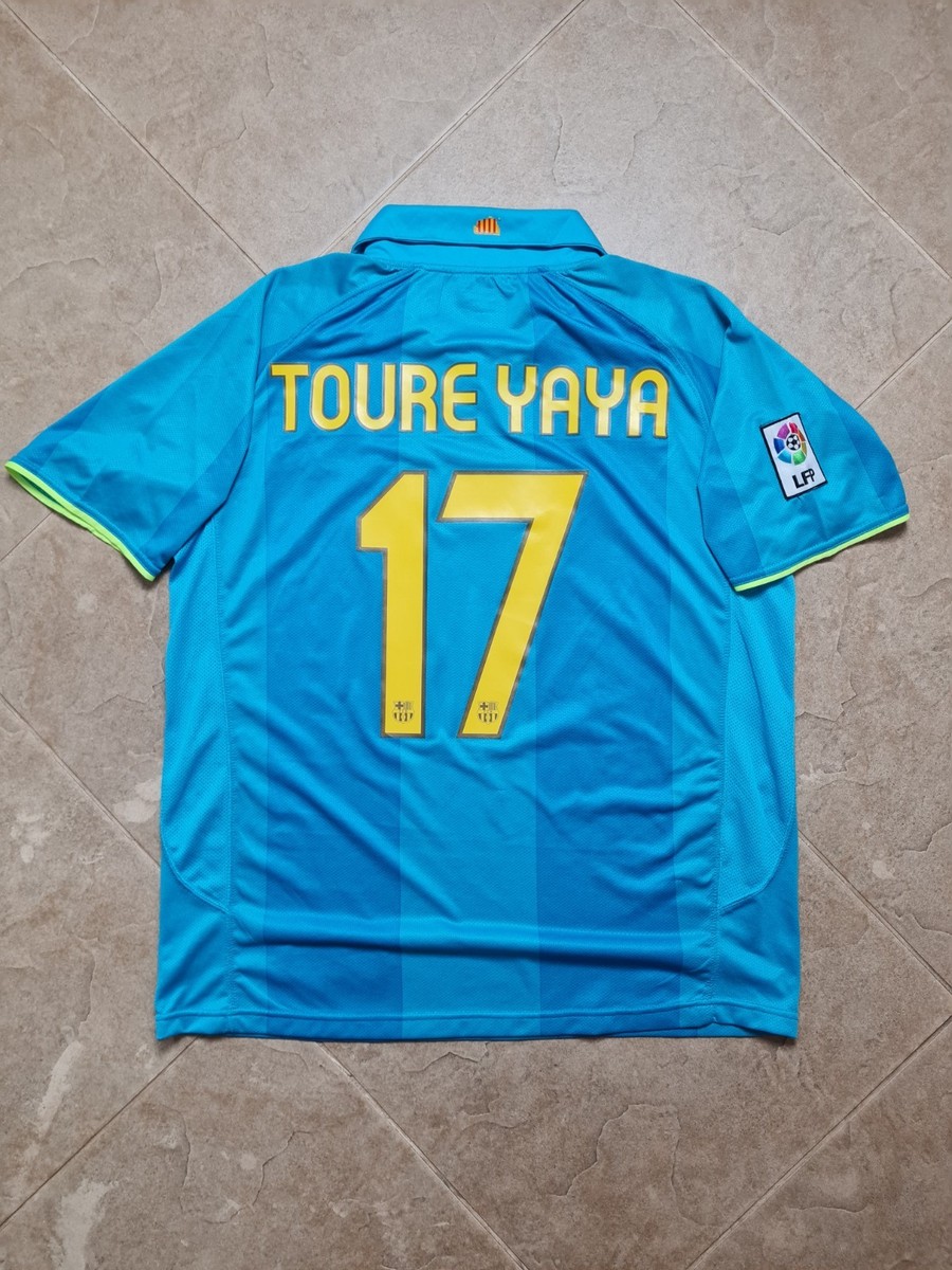 FC Barcelona 2007/08 Away Jersey #17 Toure Yaya Nike Soccer Shirt