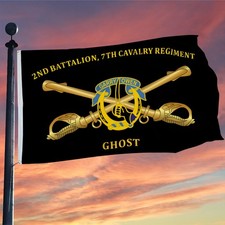 2nd Battalion 7th Cavalry Regiment Ghost Flag 3x5Feet with Brass Grommets