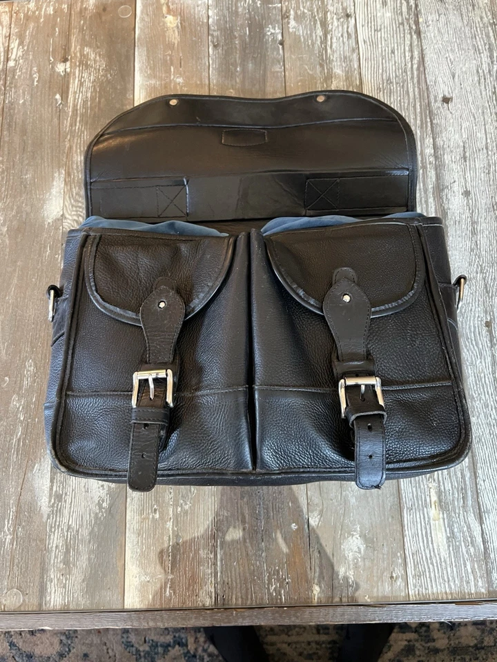 Vintage Indian Motorcycle All-Weather Leather Messenger Bag, Cross Body Brown - Image 4 of 4