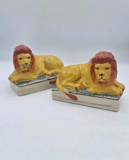 Vintage Pair Staffordshire Style Porcelain Re...