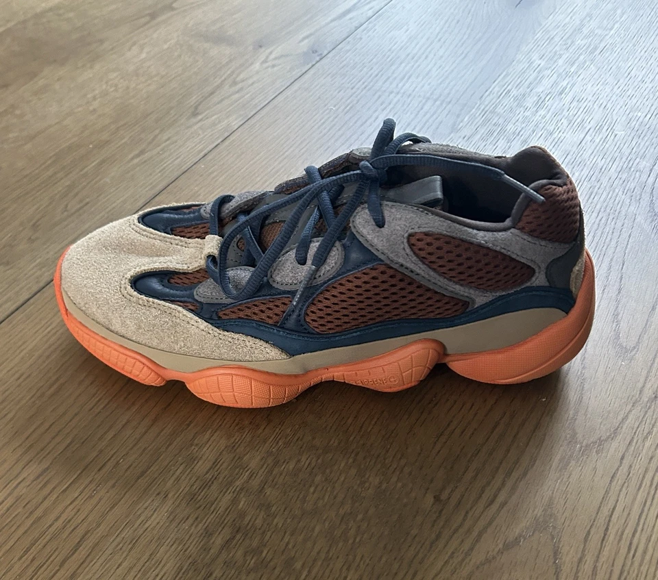 阿迪达斯Yeezy 500 Enflame运动鞋男式7码GZ5541棕色橙色麂皮绒 — 第 3/4 张图片