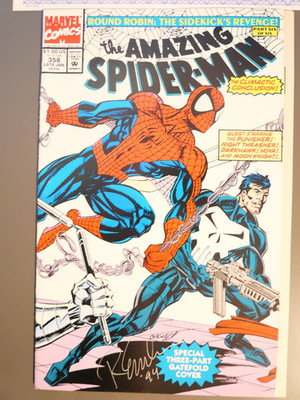 SIGNED The Amazing Spider-Man #358 R. Emberl VF(Marvel Comics Late January 1992)