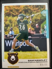 Sam Handley 2025 Premier Lacrosse League Blue Parallel Card #99/99