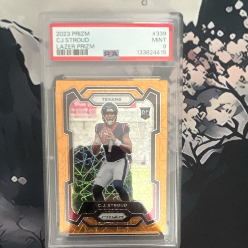 Panini 2023 Prizm Rookies C.J. Stroud Lazer Prizm RC #339 PSA 9 Texans