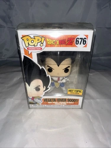 Funko Pop Dragon Ball Z Vegeta Over 9000! 676 Hot Topic Exclusive W Protector