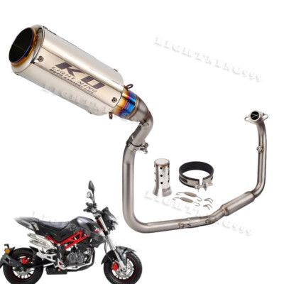 Exhaust Pipe Muffler Slip Front Middle Tube for Benelli TNT125 TNT135 2017-2023