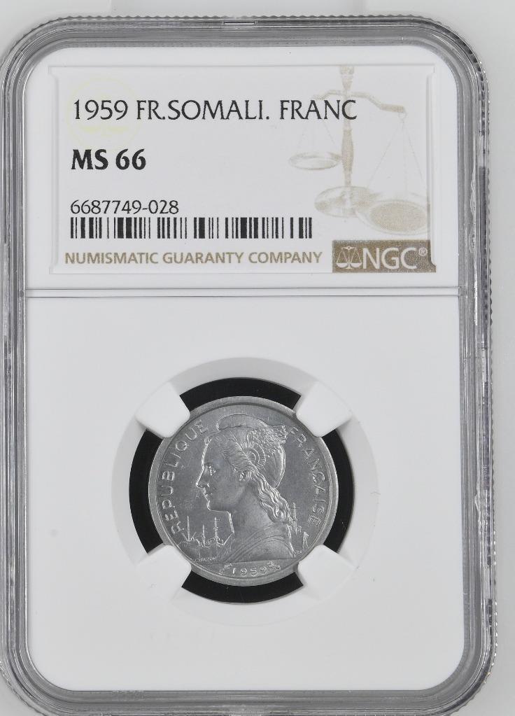 French Somali 1 Franc 1959 NGC MS 66