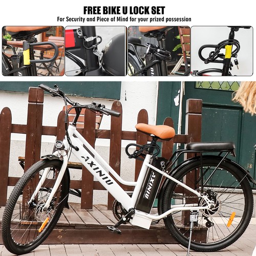 E-Bike 26" Electric Bicycle for Adults 750W Motor 7 Speed City Commuter Ebike - Picture 5 of 22