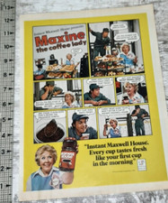 1976 Maxwell House Vintage Print Ad Instant Coffee Maxine Comic Strip Fresh