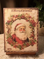 Old Fashioned Santa, Vintage Christmas, Handcrafted Plaque / Sign #1