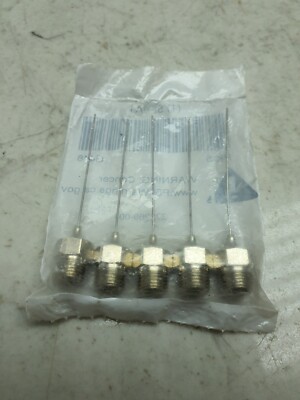5 Pack 22 Gauge Needle: Reusable, 1/8 (M)NPT Thread Connection Blunt Tip 2'' L