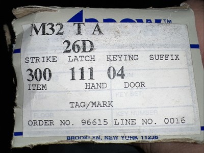 Arrow M32 TA - 26 d - double cylinder knoblock - choose backset