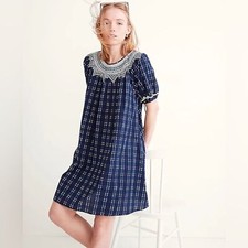 MADEWELL Embroidered Puff-Sleeve Babydoll DRESS XXS