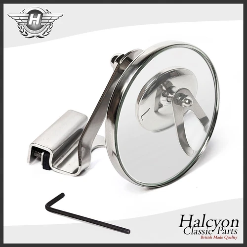 Classic Car Clamp-on 77mm Overtaker Mirror for Minis Right Side Only S/Steel 039