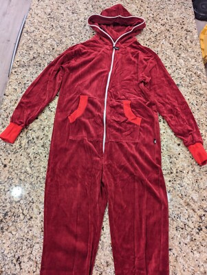 Sofa Killer Unisex Burgundy Velour One Piece with Hood size XS