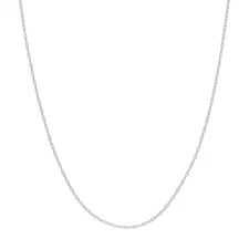 0.6mm Open Dainty Twisted Rope Chain Necklace Real Solid 14K Real White Gold