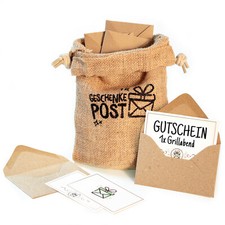 Geschenkepost Postsack mit 12 Briefumschlägen für Geldgeschenk oder Gutscheine