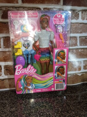 Barbie Leopard Rainbow Hair 14 pieces, Color Changing New In Package