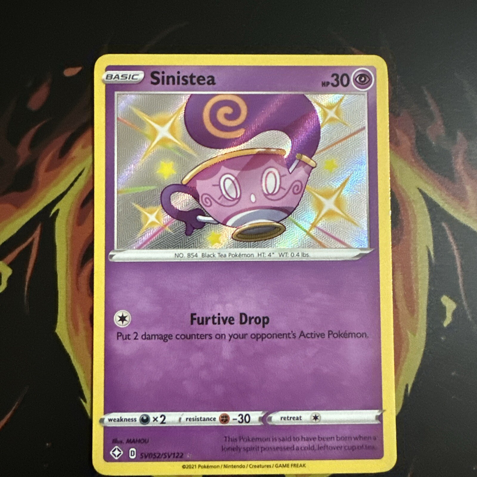 Sinistea (Shiny) - SV052/SV122 Shining Fates Pokemon card TCG - NM